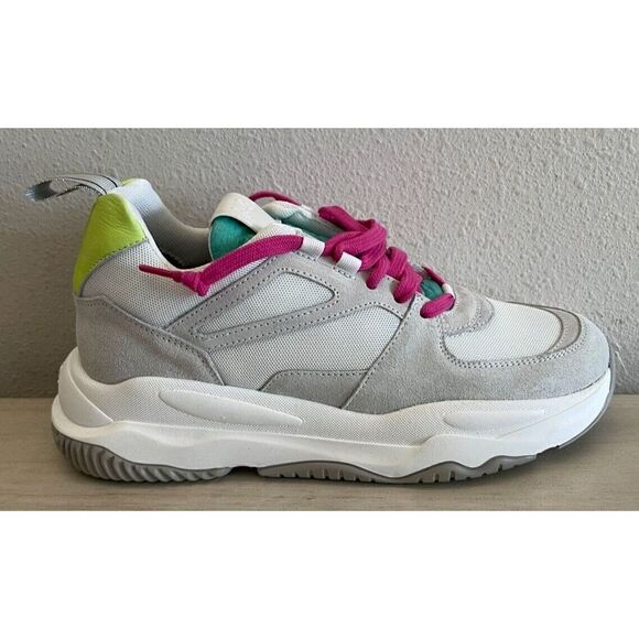 P448 Women's Sz 8 EUR 38 White Luke Leather/Mesh Fabric Platform Sneakers - Picture 6 of 12